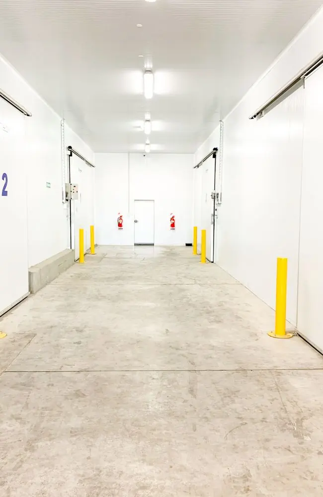Interior de una cámara frigorífica vacía
